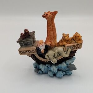 Noah's Ark Resin Figurine Miniature Religious Decor Animals Giraffes Elephants